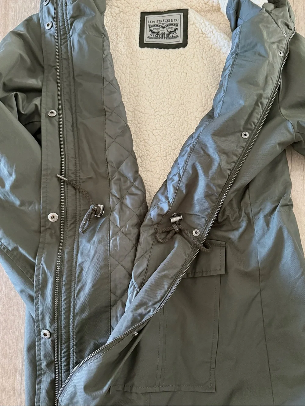Levis Hooded Utility Parka with Sherpa Lining